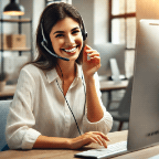 Woman smiling while talking on phone