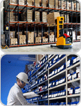 Image of fork lift removing a box from a shelf